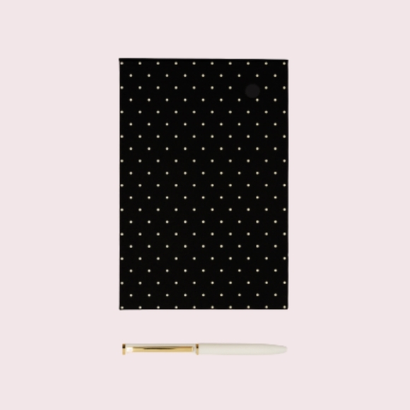 Kate Spade Black Dot Loose Note Holder With Pen